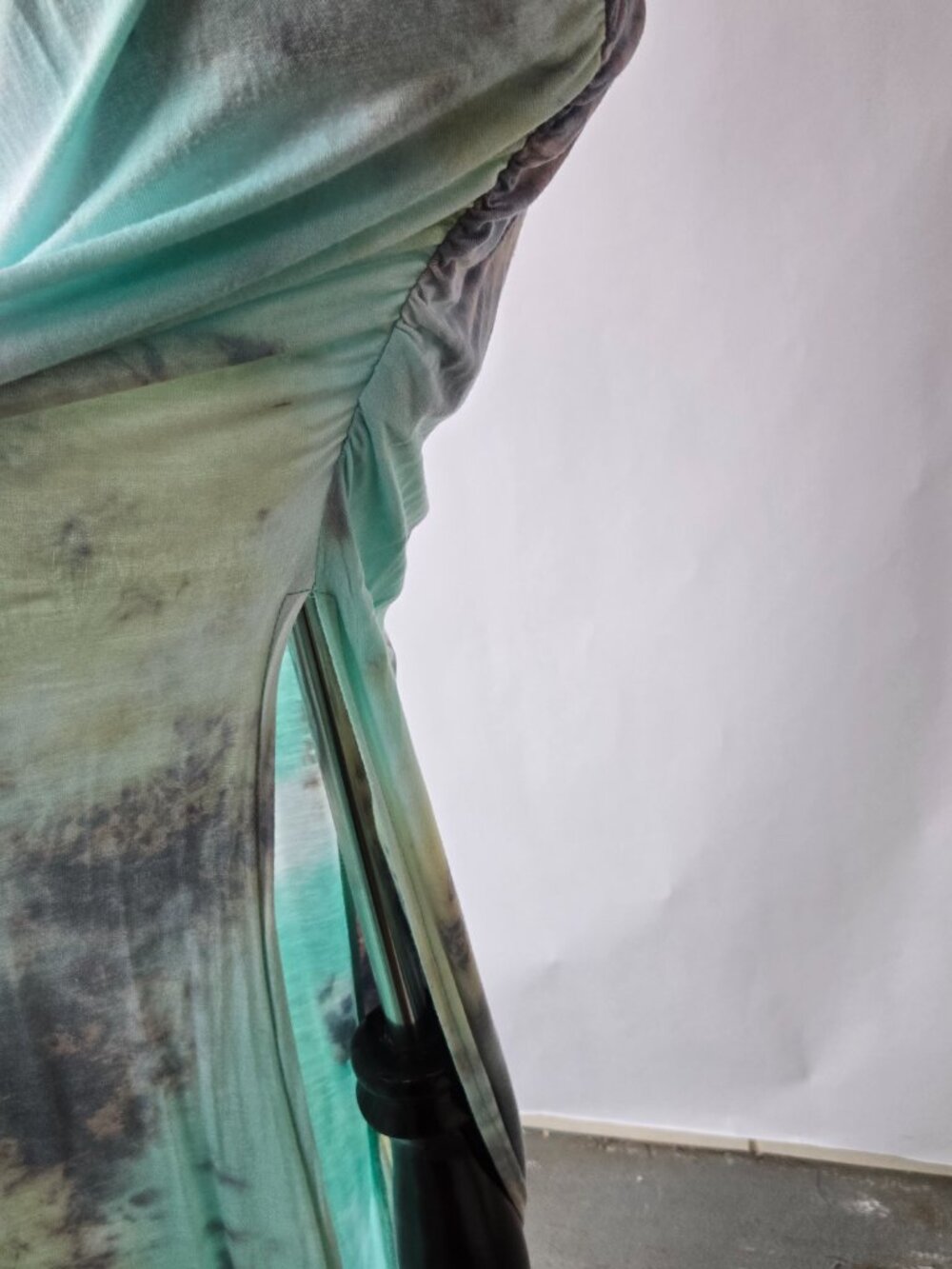 Venus Aqua Pastel Tie Dye Boho Bodycon Maxi Dress Art to Wear Evening Beach - Picture 5 of 9
